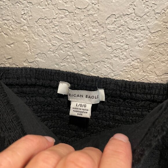 American Eagle Black Lace Cropped Bra Top L NWT - Picture 4 of 6